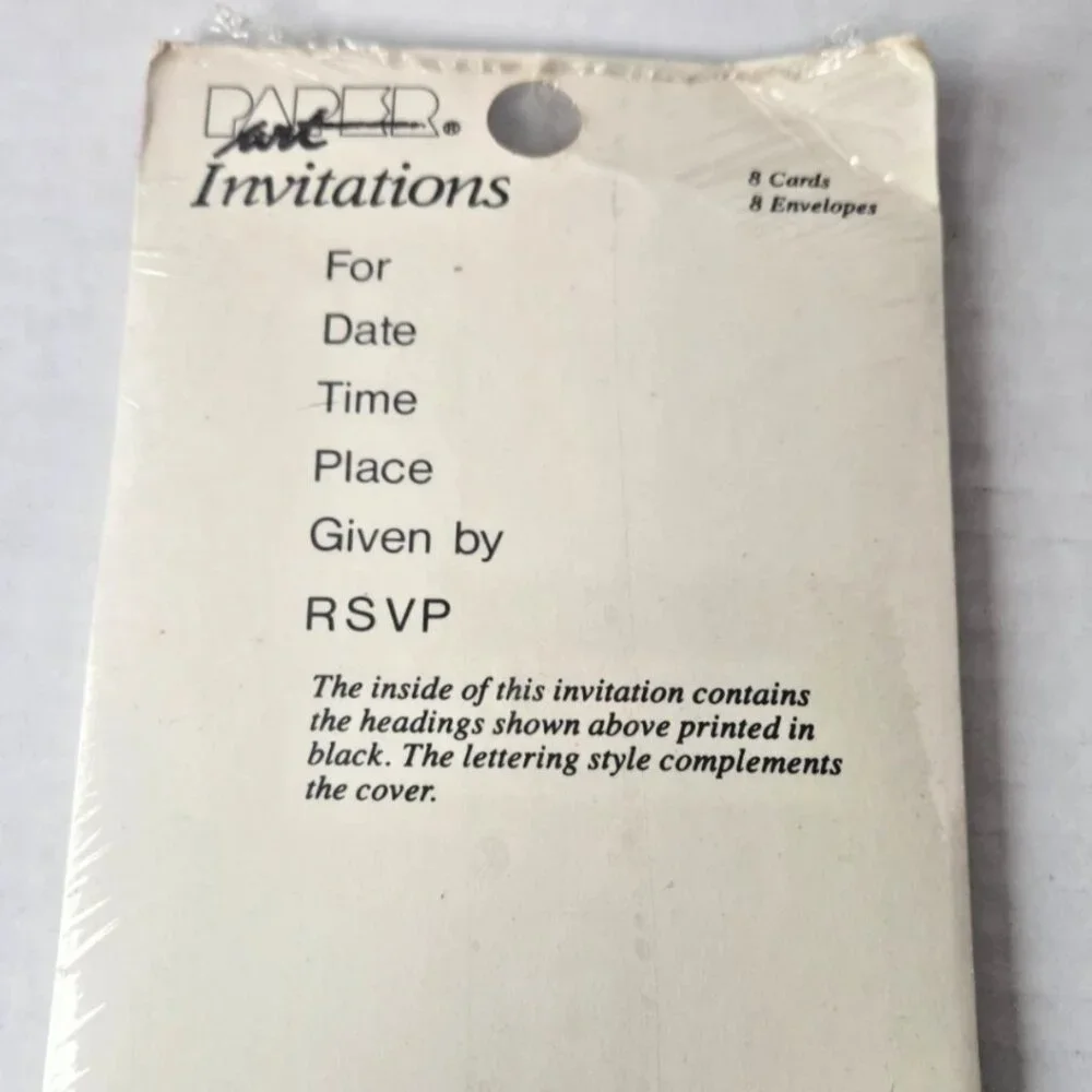 Vintage 90s Music Note Invitations Sealed Paper Art Confetti Retro Party Set